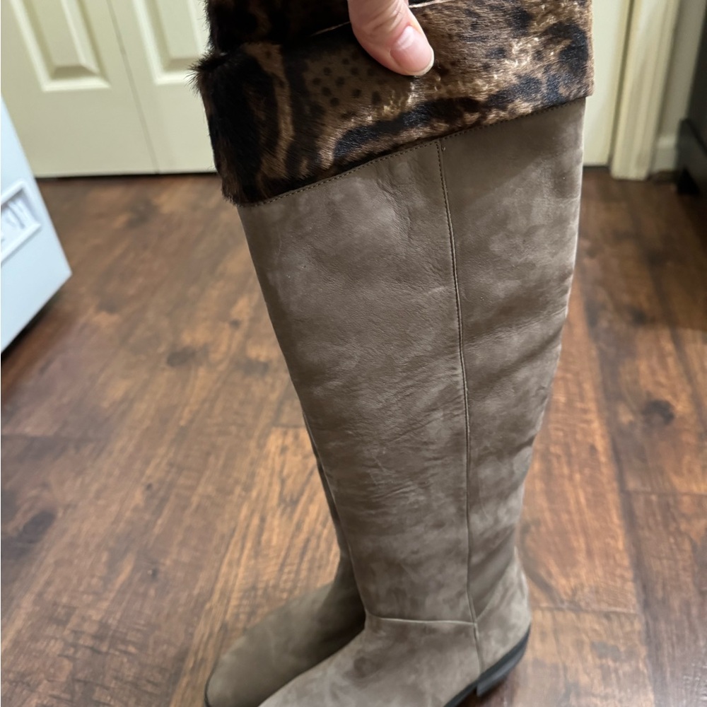 Stuart Weitzman Taupe Over the Knee Boots - Picture 6 of 10